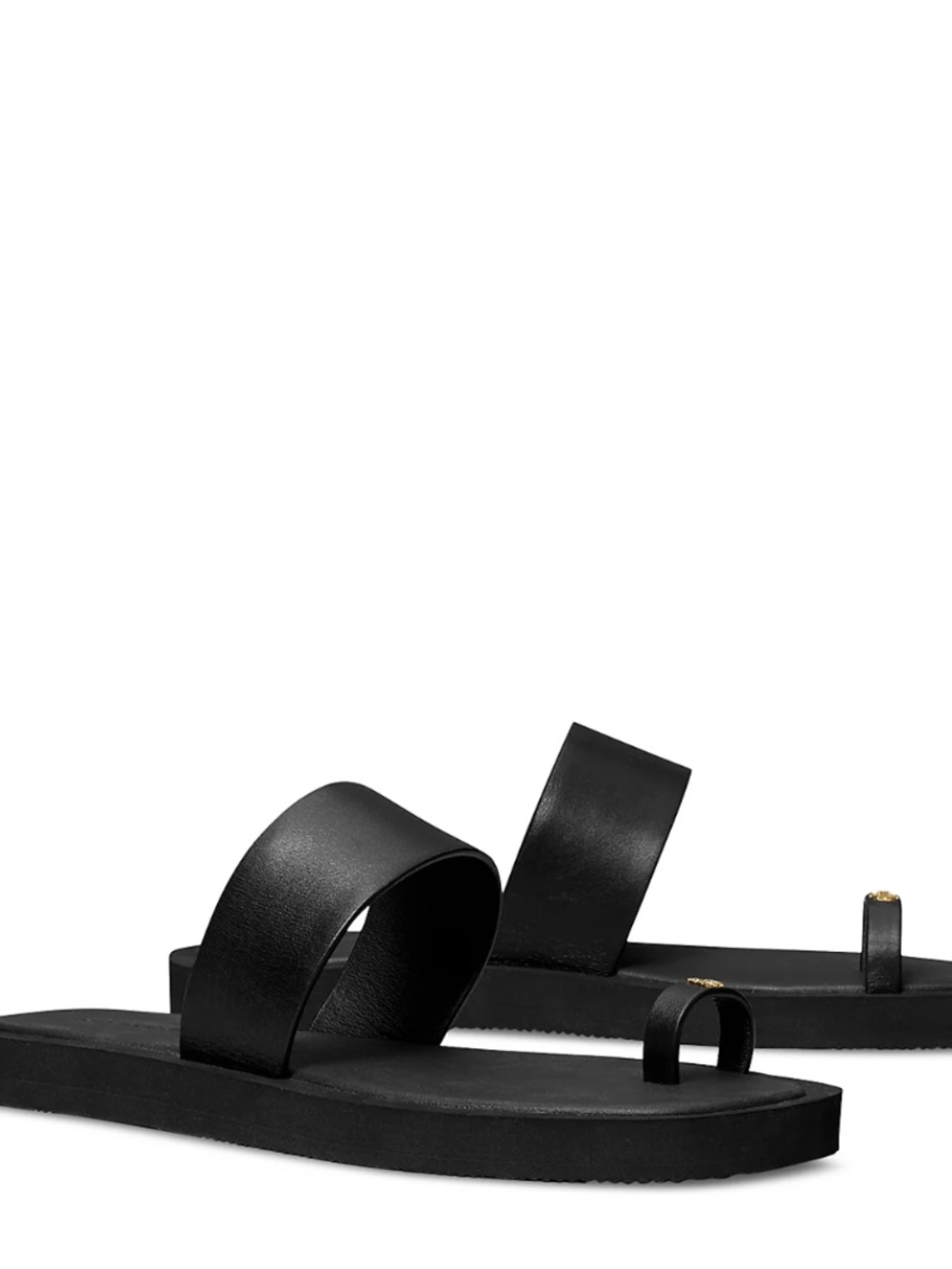 Тory Burch Black Sandals with Gold Accent Size 9 - Picture 3 of 7